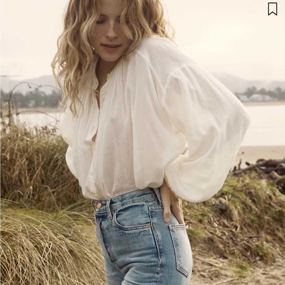 Doen White Button Down Shirt
